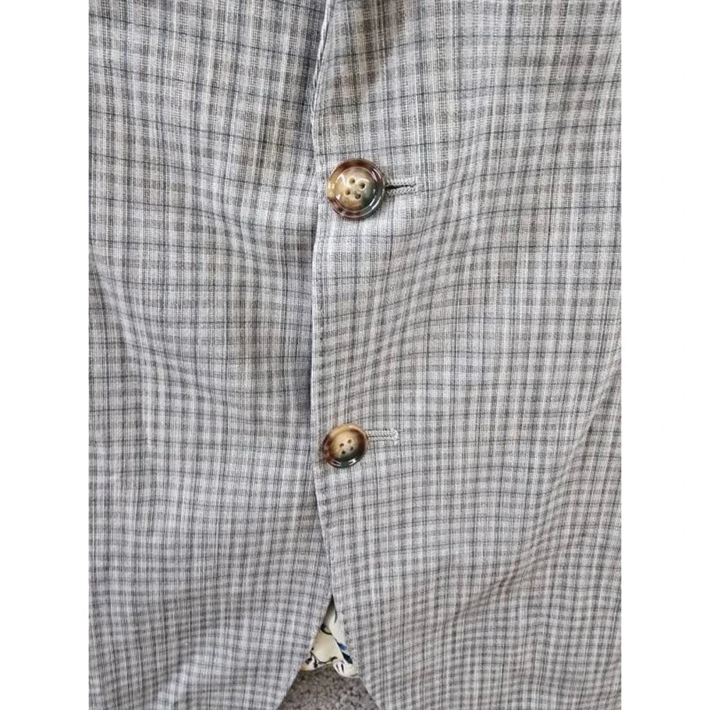 Tayion Collection Regular-Fit Suit Jacket Men's 46R Gray Flap Pocket Long Sleeve